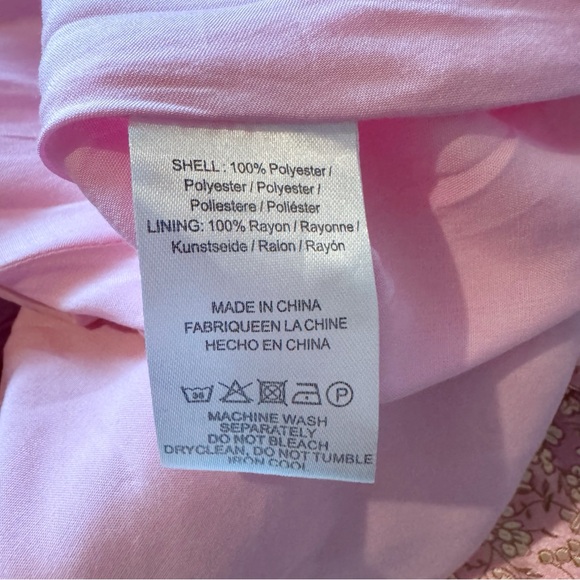 SAU LEE Arabella Mini Dress in Candy Pink Jacquard Floral Bow Puff Sleeve US 8 - Picture 9 of 9